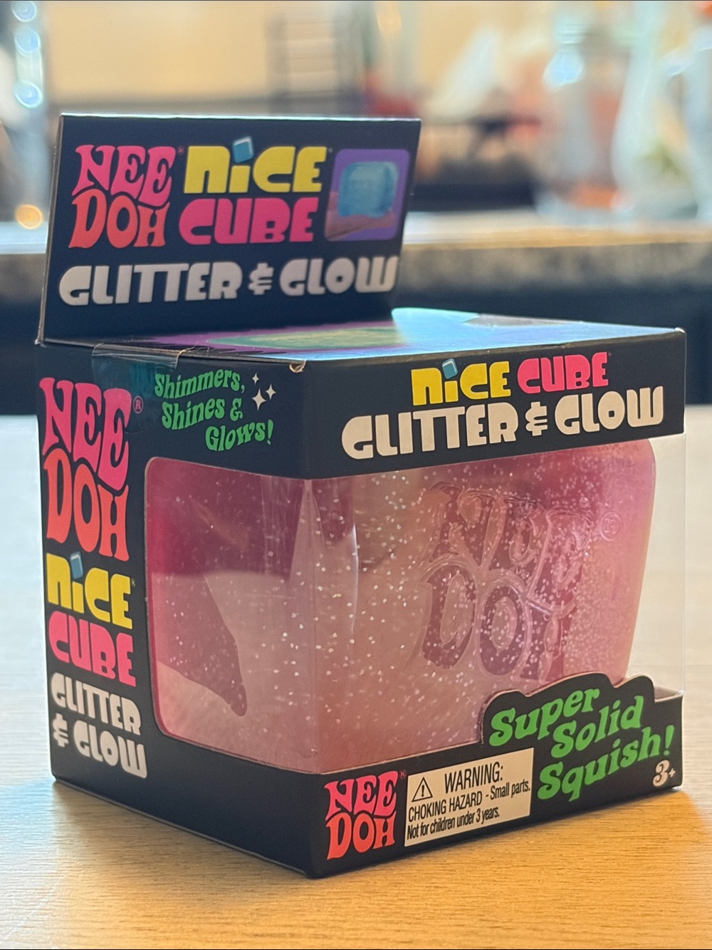 SCHYLLING | Nee Doh Nice Cube Glitter & Glow Pink Squishy